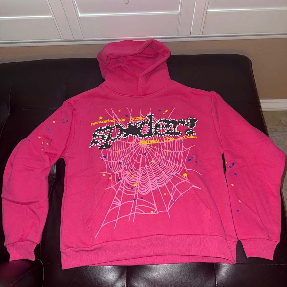 Pink Sp5der Graphic Hoodie